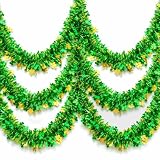 Hekocap St Patricks Day Shamrock Garland, 50FT Green Tinsel Garland for St Patricks Day Decorations, Tree, Mantle, Home, Office, Party Décor