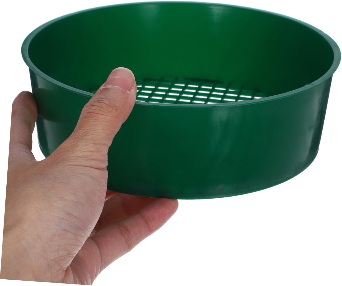 Kisangel 4pcs Green Plastic Soil Sifter Set for Gardening Multi-Use Sifting Pan for Soil Rocks and Planting Manual Strainer Handles