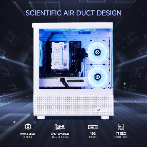 Image of NINGMEI Gaming PC AMD Ryzen 5 7500F RX9060 XT 16GB GDDR6
