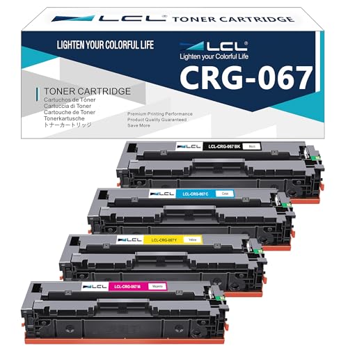 LCL 067 Kartridże z tonerem kompatybilne z CANON 067 067h zamiennik dla Canon i-SENSYS LBP631Cw LBP633Cdw MF651cw MF655Cdw MF657Cdw (wskaźnik poziomu, 4-pak, czarny cyjan magenta żółty)
