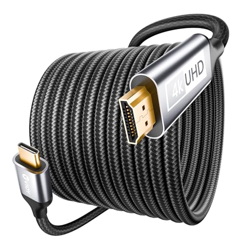 VIOY USB C to HDMI Cable 6.6 FT, 4K@30HZ Type c to HDMI Braided Cord(Thunderbolt 3/4) Compatible for...