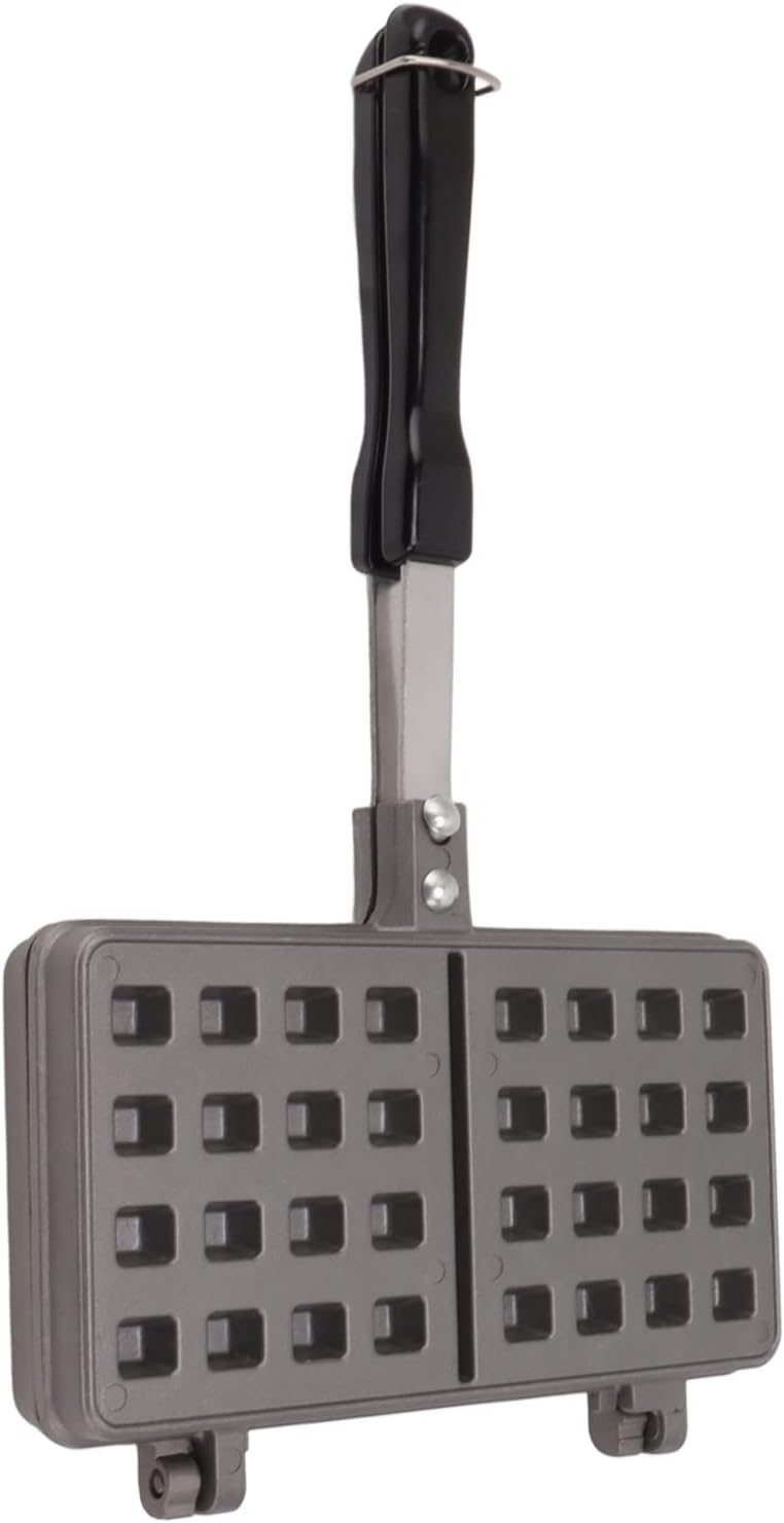 Double Pie Waffle Maker, Non Stick Waffle Irons with Anti Scalding Handle, Portable Aluminum Alloy Stove Top Cast Iron Waffle Maker Pan, Perfect for Kitchen Cooking and Family Breakfast Baking