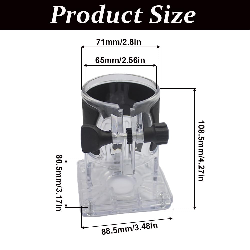 Lot de 2 bases de défonceuse électrique, base en plastique transparent, fixation rapide, accessoires de fraiseuse, couvercle transparent pour fraisage, rainurage, sculpture