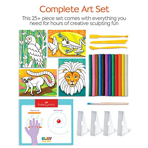 Image of Faber-Castell Do Art Coloring with Clay | Clay Kit with 12 Colors & Tools | Press, Blend & Build | Crafts for Kids, Sensory Activities | Beginner 3D Art Kit (Ages 5+)