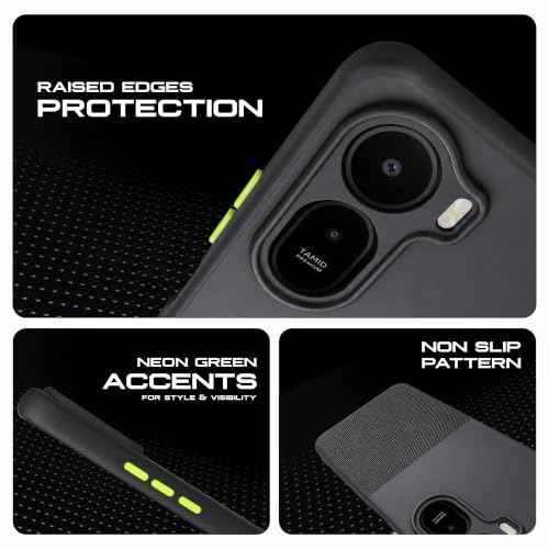 Image of AIBEX Premium Back Cover Case Compatible for Redmi A7 Pro 5G / Redmi A7 Pro 4G|Scratch & Drop Tested Shockproof Matte Texture Case with Soft Microfibre Lining|Slim Fit Cover Anti-Scratch - Black