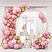 RUBFAC 159pcs Pink Gold Balloons Garland Arch Kit Pink White Gold Confetti Latex Helium Balloons for Confession Proposal Wedding Girl Birthday Baby Shower Party Decor