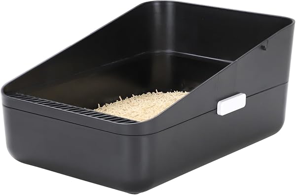 Sfozstra Open Litter Box - High Side Sifting for Small Cats, Prevent Sand Leakage, Secure and Odor Control, Removable an