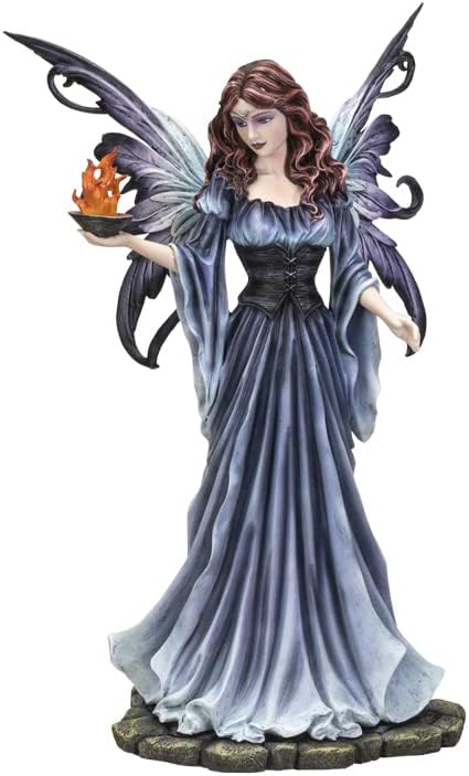 Pacific Giftware Fairy with Fire Plate, Cold Cast Resin, 14.4-inch Height, Pack of 4