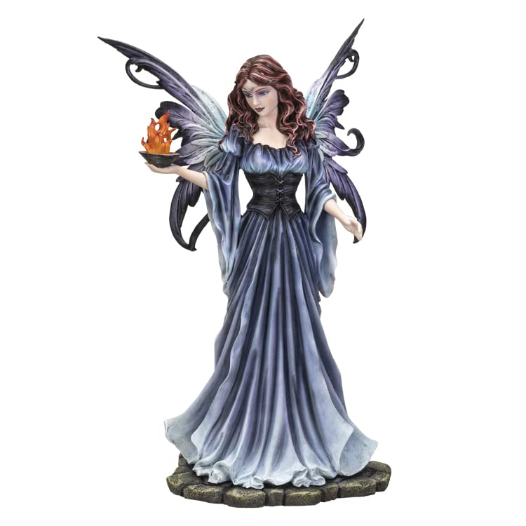 Fée avec plaque de feu statuette fantastique résine 36,6 cm