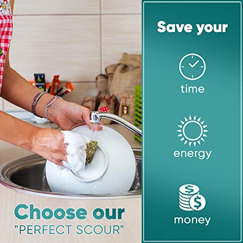 Perfect Scour 2 Pack Scrub Sponges For Kitchen - Multipurpose Non-Scratch Sponge With Heavy Duty Scouring Power - Soft And Fast Cleaning Scrubber For Cleaning Dishes, Pans, Pots And Hard Stains #TOP3