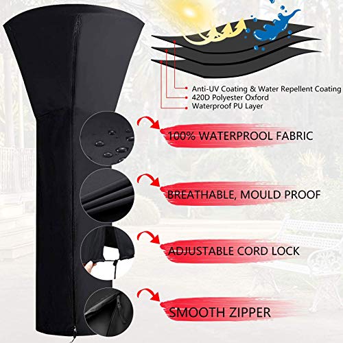 AACXRCR Oxford Stof Patio Heater Cover, Waterdichte Heavy Duty Heater Protector Met Opslag Up Meubelbeschermer Voor… - Image 6