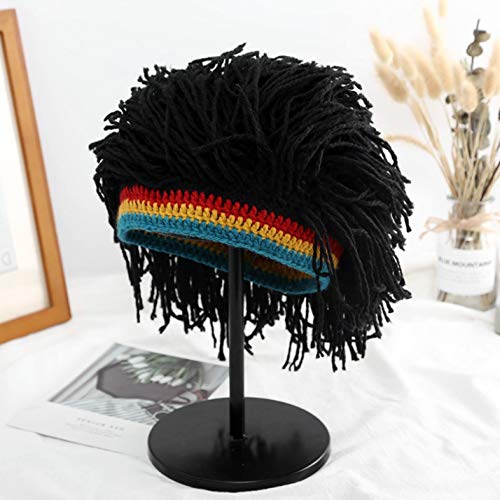 Image of Funny Rasta Wig Beard Hats Knitted Jamaican Rasta Beanie Hat with Dreadlocks Christmas Halloween for Men Women