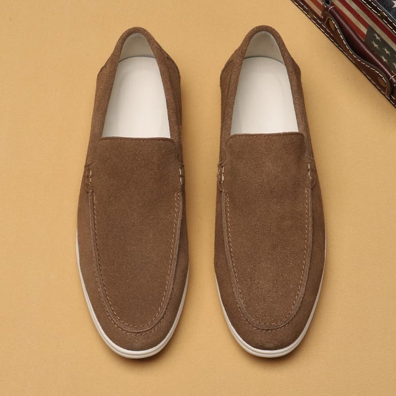 Santimon Men's Suede Loafers Slip-On Casual Shoes Soft Flat Sole Comfortable Driving Office Shoe - Image 6