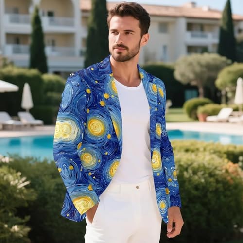 Men's Sport Coats Lightweight Blazer with Notched Collar, One Button & Slim Fit for Weddings & Special Events4