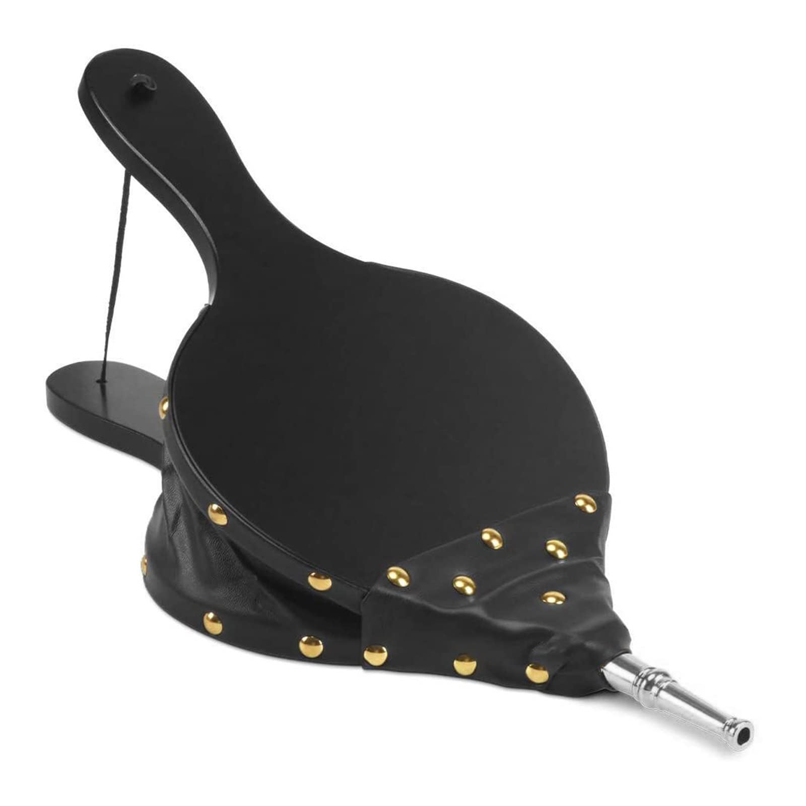 Soufflet avec sangle pour barbecue et cheminée intérieure buse de souffleur d'air en bois noir