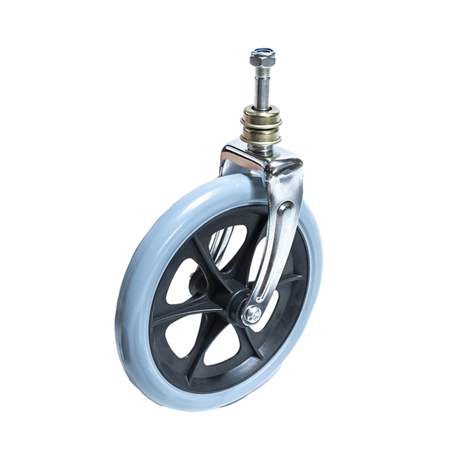 Piezas de repuesto para silla de ruedas - Rueda delantera con horquilla, rueda sólida de repuesto para andadores