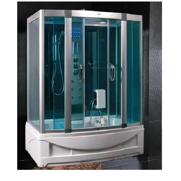 Bagno Italia Cabina de hidromasaje con bañera de 150 x 90 cm full optional multifunción con Bluetooth y baño turco l