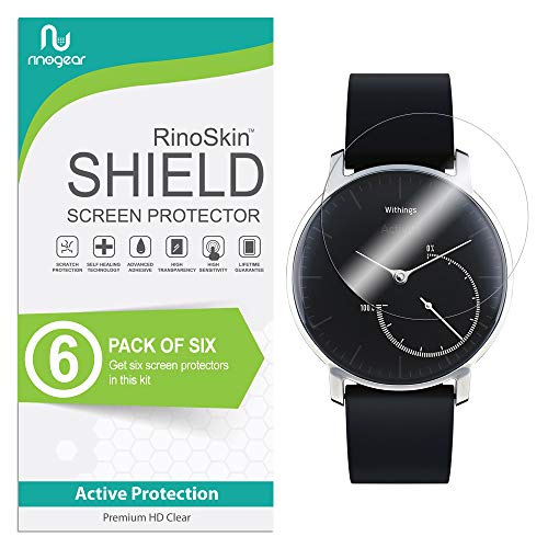 (6-Pack) RinoGear withings Activite Steel Screen Protector Case Friendly Screen Protector for withings Activite Steel Accessory Full Coverage Clear Film