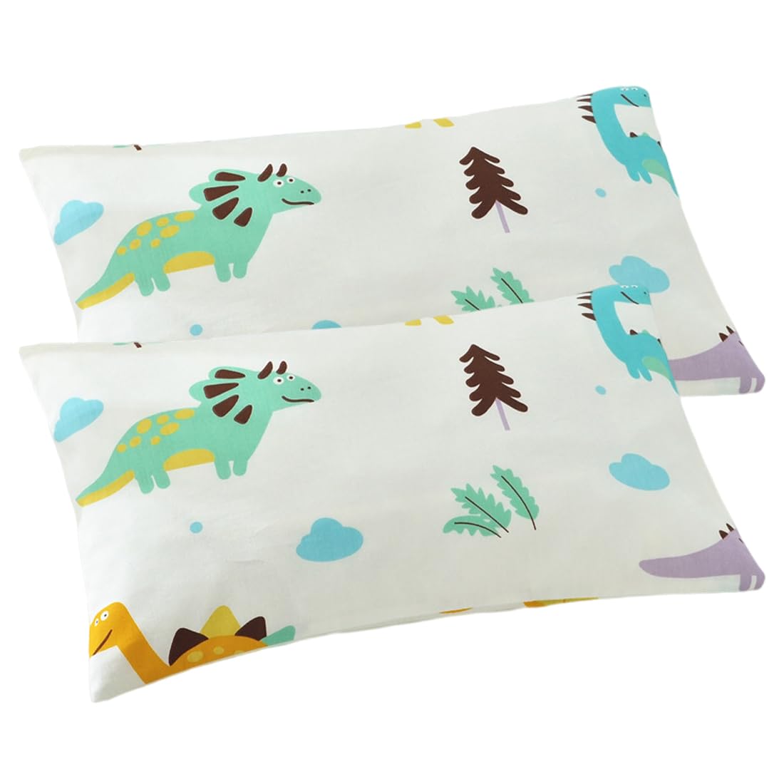 XPEX 2 Pezzi Federa Cuscino Cotone 30x50 cm Morbida Traspirante Dinosauro