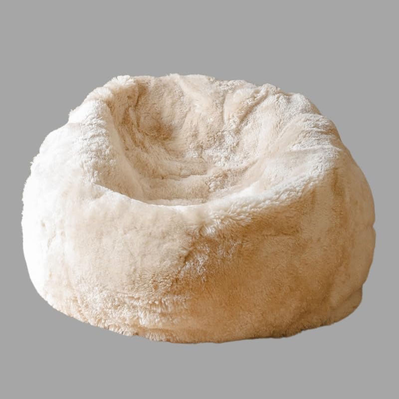 Image of Biggie Bean 6XL Bean Bag with Beans Filled - Imported Premium Fur Bean Bag Sofa : Furry Delight - Unmatched Softness and Luxurious Comfort (Matching Color : Soft Fur, Cream)