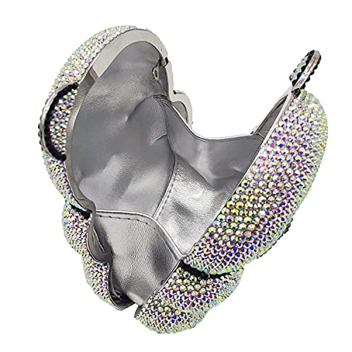 Image of Boutique De FGG Bear Evening Bags and clutches for Women Formal Crystal Clutch Purse Party Animal Rhinestone Handbags,Mini