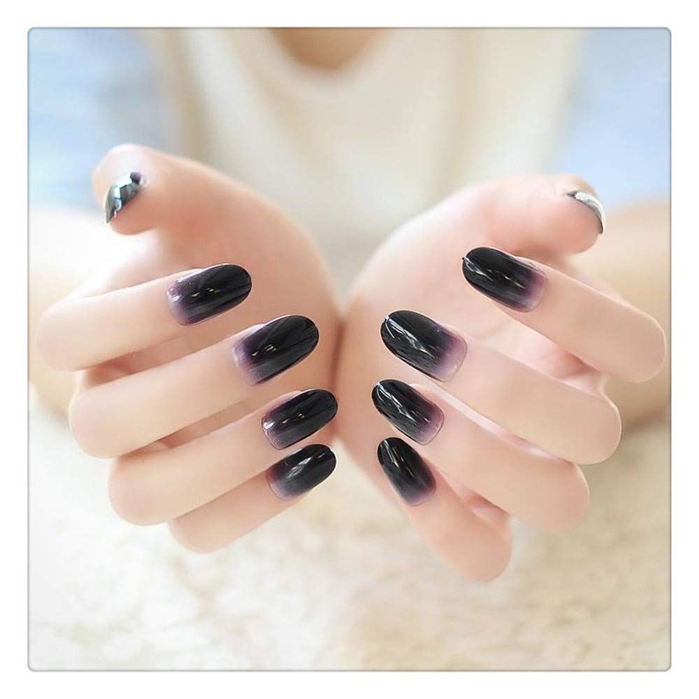 Uñas Postizas Uñas Acabadas Moda En Caja Falsa A Mano Populares Falsas Simples Simples Parche De Color Sólido Uñas Gradiente Nail Art
