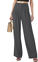 Yutdeng Women's Wide Trousers Summer Trousers Office High Waist Straight Leg Trousers Business Casual Palazzo Trousers Women's Dress Elegant Trousers Work Long Elastic Pants Draped