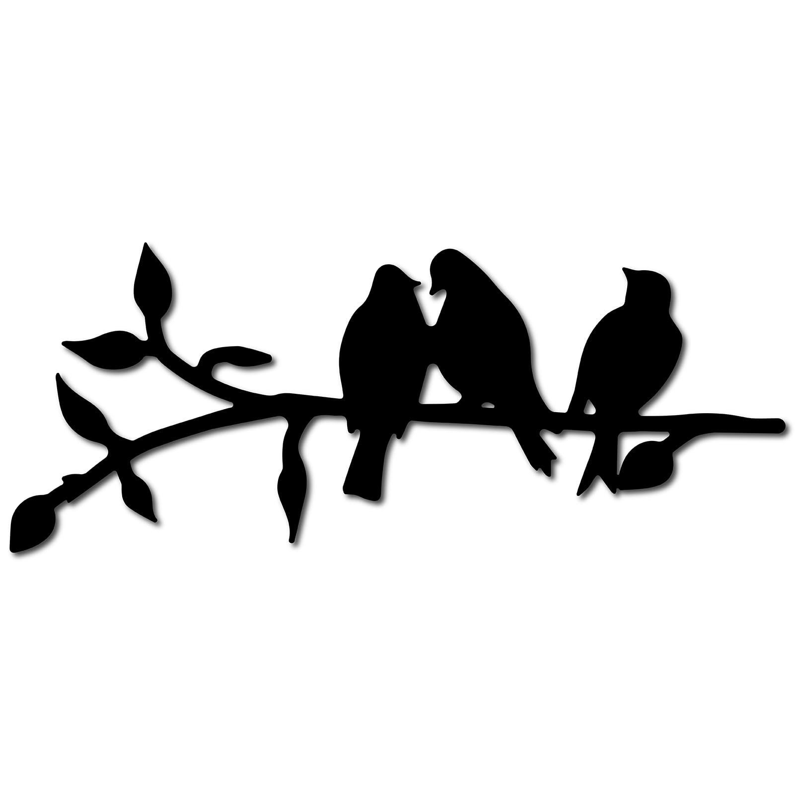 CREATCABIN Pájaros En Rama Arte de Pared de Madera Decoración de Pared Pájaros Decoración de Pared Colgante Rebanada de Madera Adorno Cartel Adornos Negros Proyecto de Arte para Jardín Al Aire 12x30cm