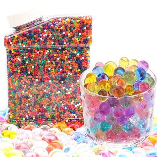 sebudion Wasserperlen 60.000 Stück inkl. 30ml Werkzeug für Einfache Anwendung Püree Bunte Gelperlen Ungiftig Wiederverwendbare Water Beads für Dekoration Pflanzen Vasenfüller