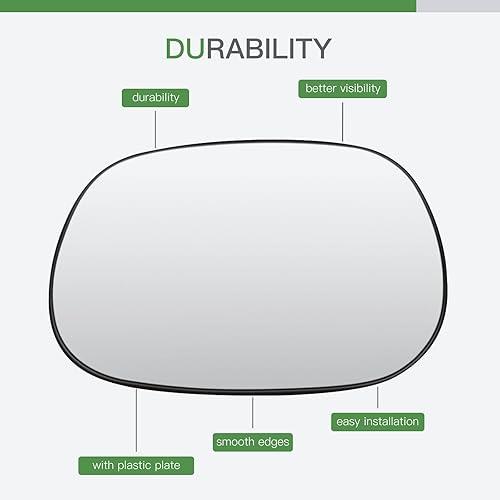 Miniatura 6 de SCITOO Espejo retrovisor lateral de cristal para conductor, espejo lateral izquierdo, apto para 1997-2000 para Dodge DAKOTA 1998-2002 para DURANGO