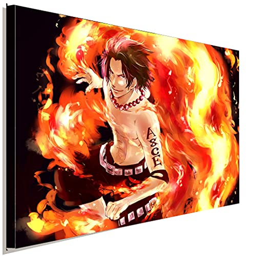 AK ART One Piece ACE Tableau sur toile de pirate Multicolore, 100 x 70 cm Cover