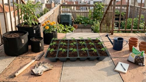 Image of Bio Blooms Agro India Pvt Ltd | Seedling Tray, Plastic Germination Tray for Seed Starting (18 Cavity, 5, Count)