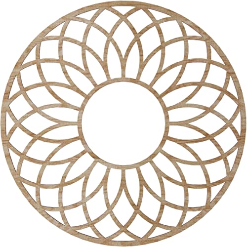 Image of Ekena Millwork 18 inchOD x 6 1 /8 inchID x 1 /4 inchT Cannes Wood Fretwork Pierced Ceiling Medallion, Red Oak