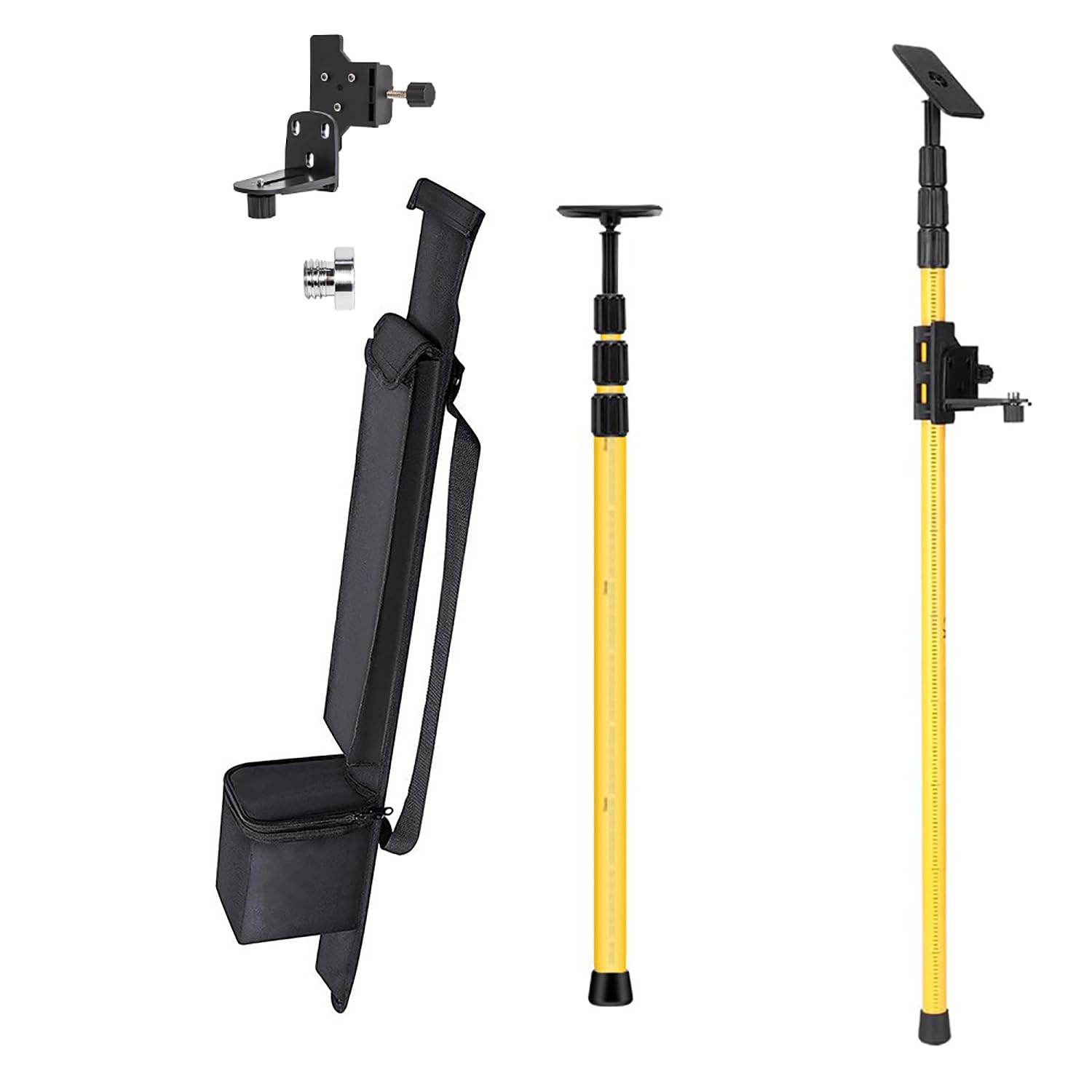 Tige Telescopique Niveau Laser, Support Laser, Mât Télescopique de Nivellement,115 à 280 cm de Hauteur, avec Table Élévatrice pour Lasers Rotatifs et à Lignes,Pour Laser à Lignes Croisées de 360°