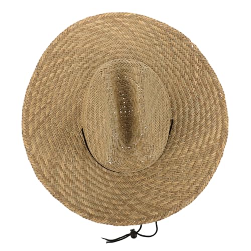 Chapeau paille tressée femme respirante solide de plein air style rustique