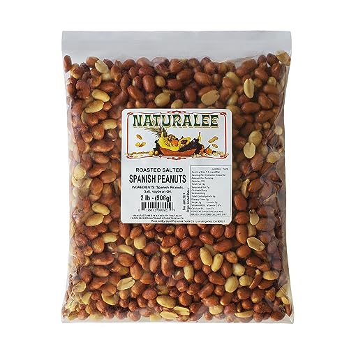 Naturalee Peanuts, With Skin Spanish Peanuts 2 lbs - Roasted & Salted - Heart Health, High Protein