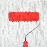 Hanroy 8'' Patterned Paint Roller for Wall Decoration Classic Texture Rubber Roller Decorative Household DIY Paint Art Tool for Wall Decoration (2018T)