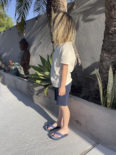 FLOJOS Boy's Flip Flop Sandal, Blue/Black, 3 Little Kid3