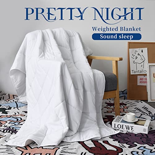 Pretty Night Weighted Blanket 20Lbs Queen Size White 60"X80" Weighted Blankets For Adults Heavy Blanket Are Comfortable And Cozy #TOP1