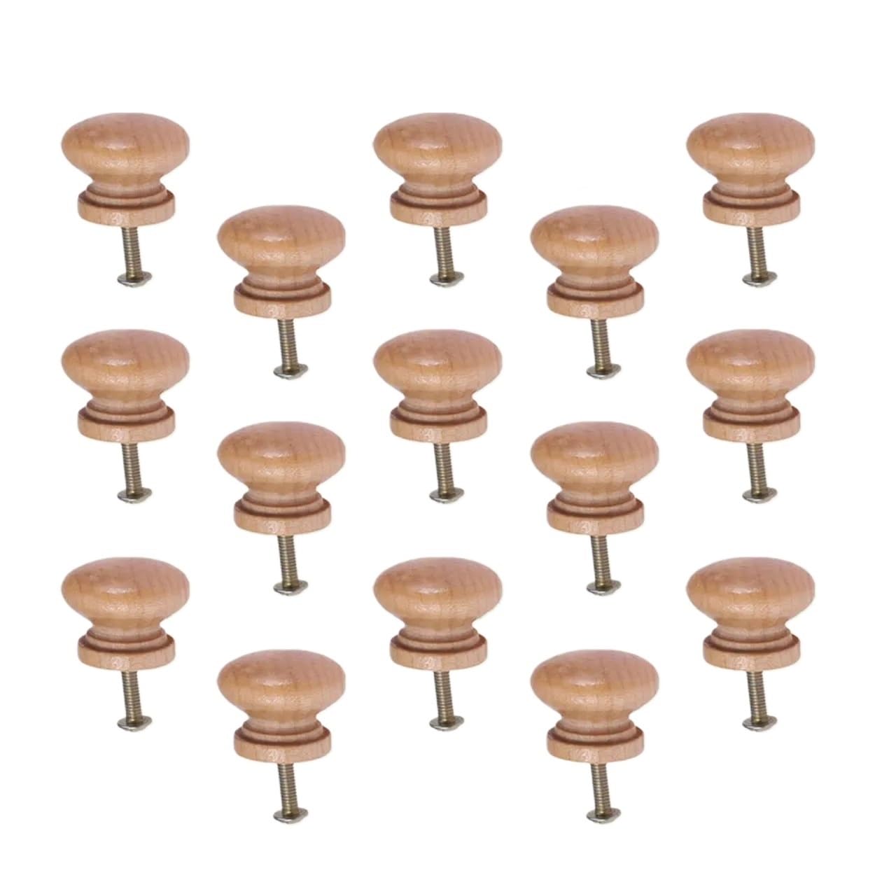 SNGUOQ 15 Pcs Wooden Cabinet Knobs Cabinets Cupboard Knob Drawer Pull Door Handles Dresser Hardware for Cabinet Drawer Shoes