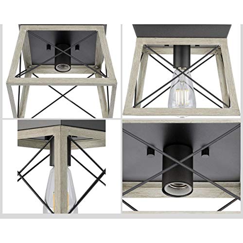 Briarwood Collection Whitewashed One-Light Farmhouse Flush Mount Ceiling Light #TOP6