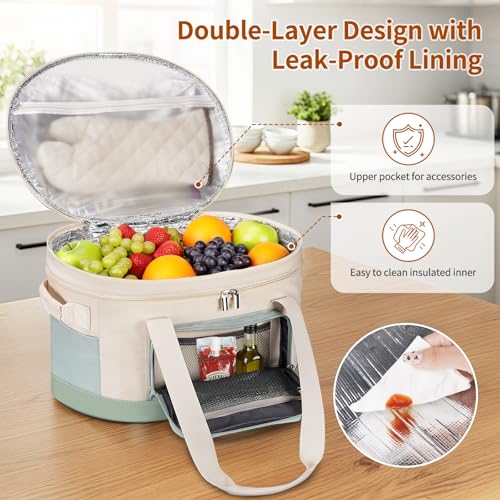 Image of DEEGO Carrying Bag for Crock-Pot 6-8 Quart, 2-Layer Slow Cooker Bags