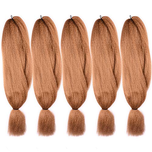 5 Pack 27# Jumbo Braids Hair Crochet Braiding Hair 48inch African Collection Xpressions Synthetic Fiber Braiding Hair Extensions 57g/pack color Honey Blonde