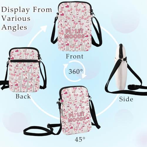BWWKTOP Funny Pig Crossbody Purse Cartoon Pig Moods Inspired Gift Cartoon Pig Shoulder Bag Piglet Merchandise3
