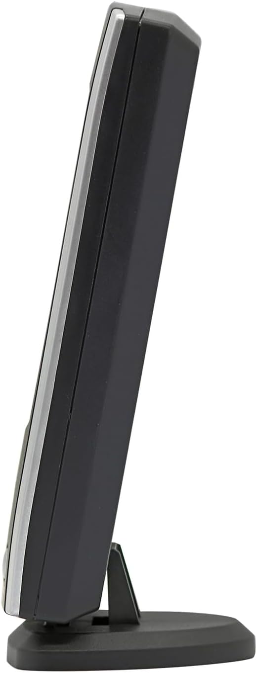 Side profile of the Taylor 1512 Wireless Digital Weather Station main display unit, showing its slim design and integrated stand.