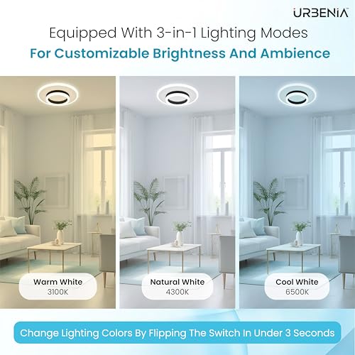 Image of Modern LED Ceiling Light, 50W Lamp with 3-Color Modes, Eye-Comfort Soft Lighting, CRI ≥ 97, Energy-Saving Fixture for Bedroom, Kitchen, Hallway, and Study Room (Ceiling Round Pro)