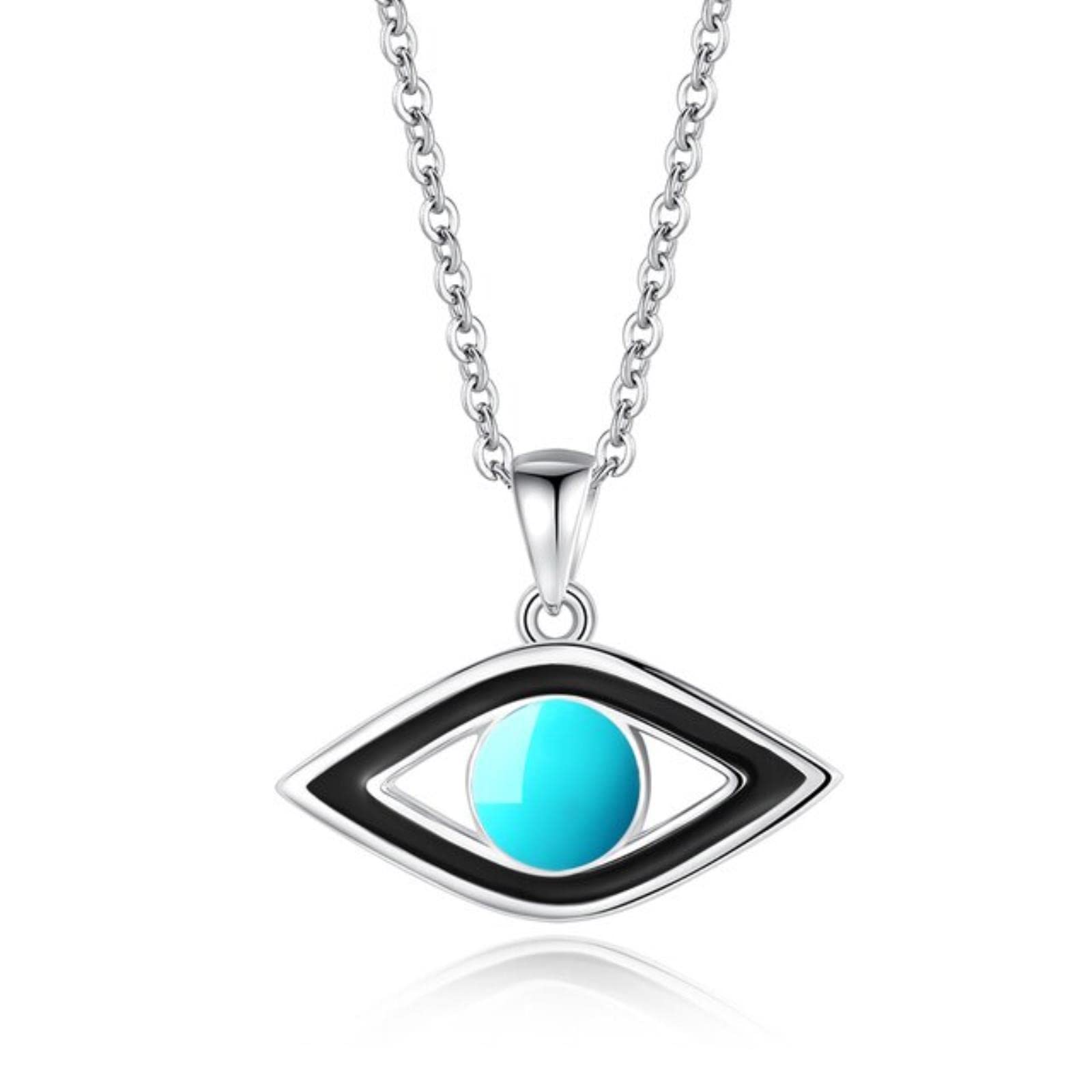 Collares de Plata de Ley 925 de la Suerte del Mal de Ojo para Mujer con circonita cúbica de Cristal, Collar de Cz de Ojo Azul, joyería turca