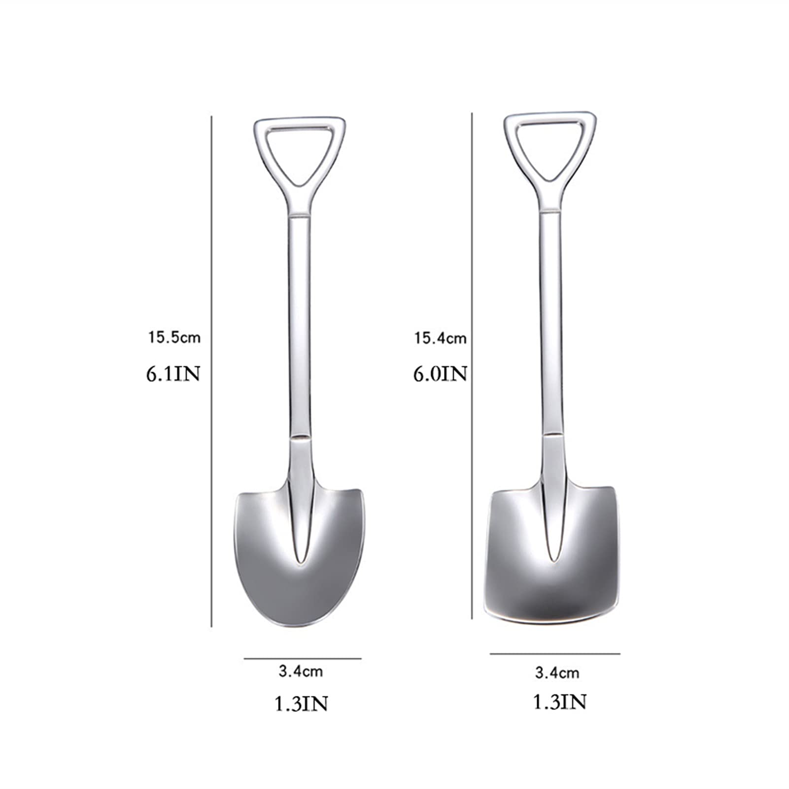 Cucharas de Café, Té 2 Paquete de acero inoxidable Shovel Spoon Home Postre Spoon Creative Western Food Cuchara Cucharas de café, cucharas pequeñas para suministros de fiesta de postre Cuchara para Co