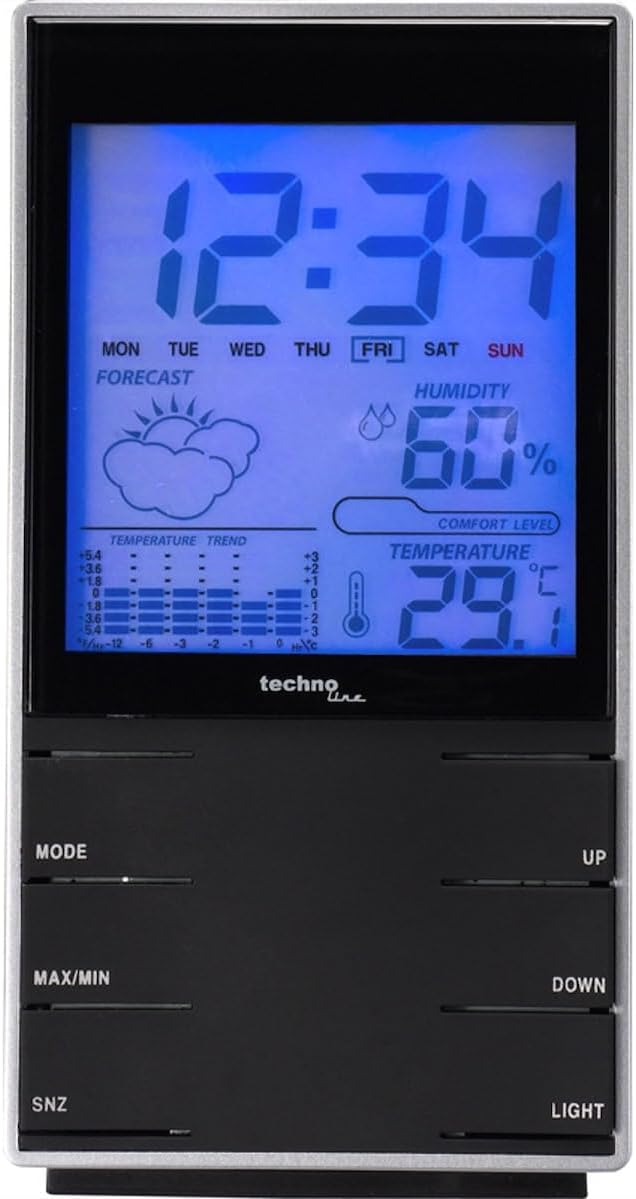 Technoline WS 9120 Weather Station rear view juri l-kompartiment tal-batterija