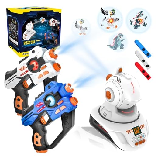 HISTOYE Infrared Laser Tag Set with Gun and Projector Laser Tag Guns Set of 2 Toy Guns for Kids Teens Adults Lazer Tag Gun Toys for 4 5 6 7 8 9 10 11 12+ Year Old Boys Girls